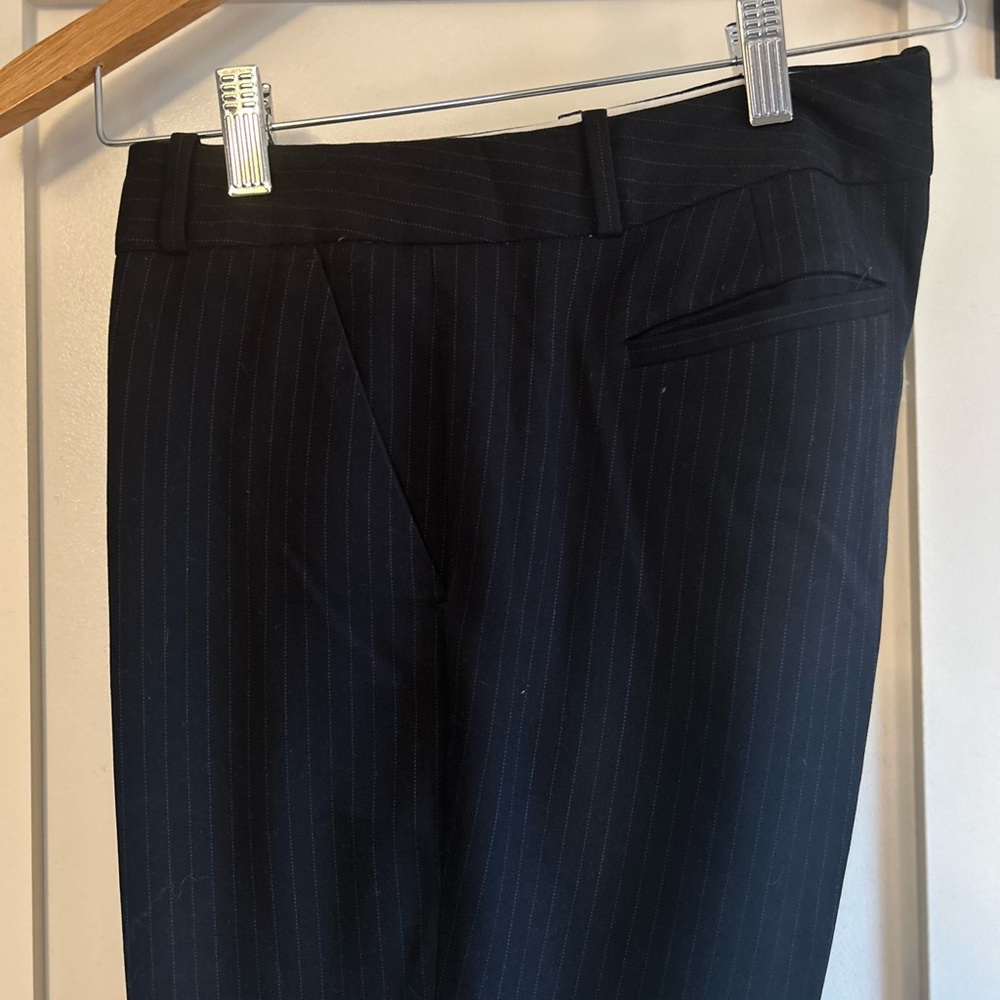 Women’s Navy Blue pinstriped suit, size 8